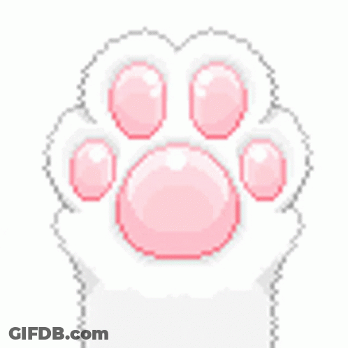 A Pixel Art Drawing Of A Cat 'S Paw With Pink Pads . GIF