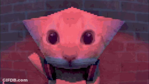 A Pixel Art Drawing Of A Cat With A Bow Tie GIF