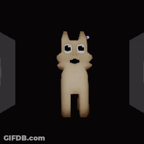 A Pixel Art Drawing Of A Cat With A Pink Bow On Its Head GIF