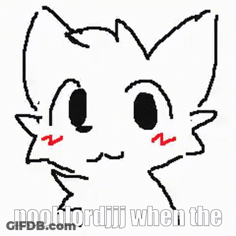 A Pixel Art Drawing Of A Cat With A Red Nose And A Red Mouth . GIF
