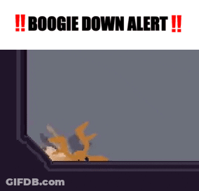 A Pixel Art Drawing Of A Fox With The Words Boogie Down Alert Written Above It GIF