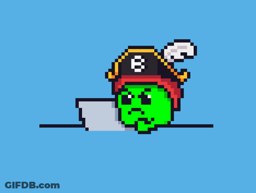A Pixel Art Drawing Of A Frog Wearing A Pirate Hat GIF