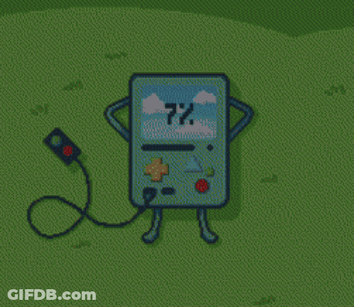 A Pixel Art Drawing Of A Game Controller With The Number 15 % On The Screen GIF