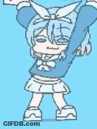 A Pixel Art Drawing Of A Girl Dancing GIF