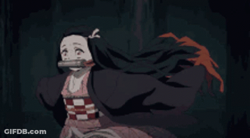 A Pixel Art Drawing Of A Girl In A Black Dress GIF