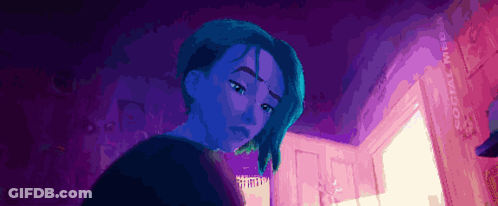 A Pixel Art Drawing Of A Girl In A Room GIF