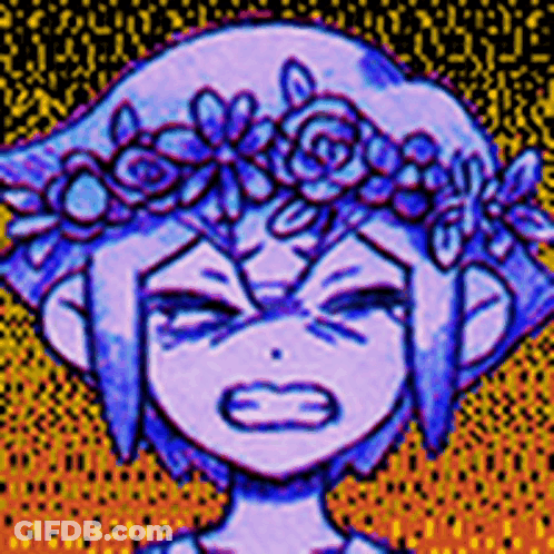Pixel Art Girl Wearing Flower Crown GIF