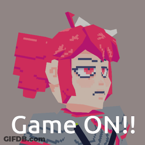 A Pixel Art Drawing Of A Girl With The Words Game On Written Below Her GIF