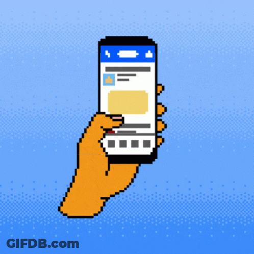 A Pixel Art Drawing Of A Hand Holding A Remote That Says ' I 'M Out ' On It GIF