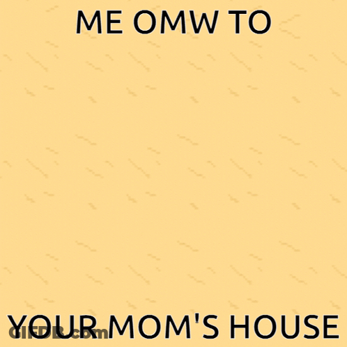 A Pixel Art Drawing Of A Little Red Riding Hood With The Words Me Omw To Your Mom 'S House GIF
