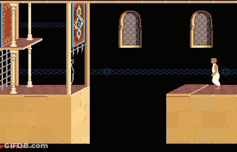 A Pixel Art Drawing Of A Man Jumping In The Air GIF