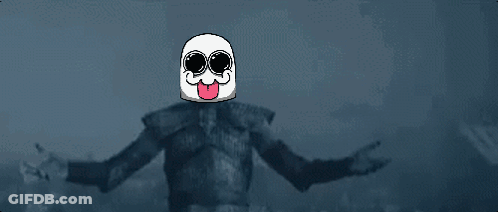 A Pixel Art Drawing Of A Man With A Marshmallow On His Head Sticking Out His Tongue GIF