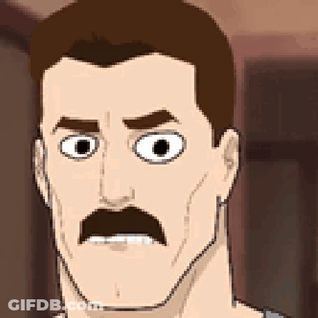 A Pixel Art Drawing Of A Man With A Mustache Making A Funny Face . GIF