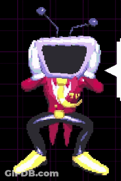 A Pixel Art Drawing Of A Man With A Tv Head GIF