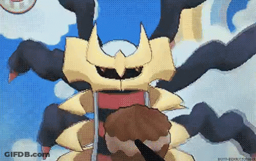 A Pixel Art Drawing Of A Monster Holding A Donut In Its Mouth . GIF