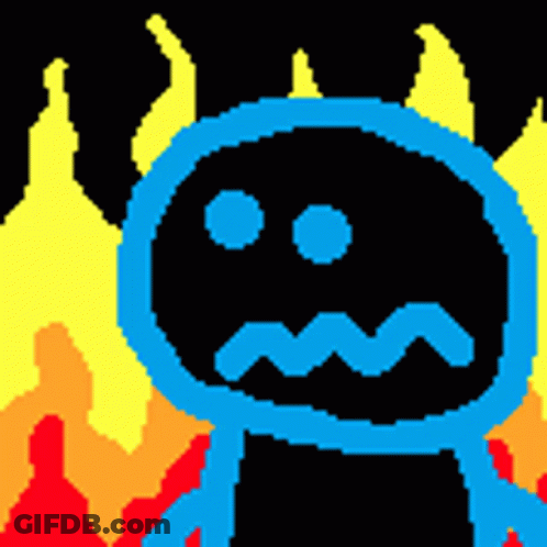 A Pixel Art Drawing Of A Monster With A Blue Hood GIF