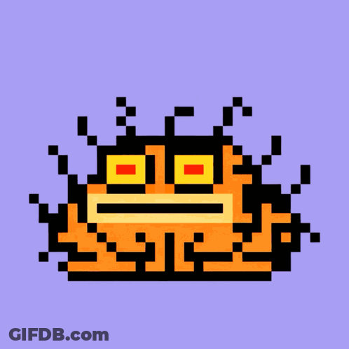 A Pixel Art Drawing Of A Monster With A Face GIF