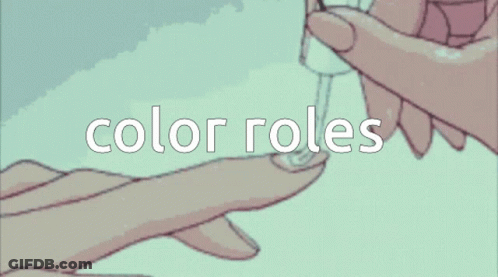 A Pixel Art Drawing Of A Person Applying Nail Polish With The Words Color Roles Above Them GIF