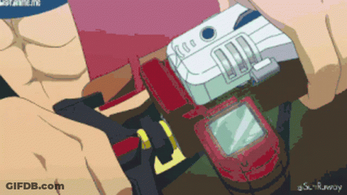 A Pixel Art Drawing Of A Person Holding A Red And White Object With The Watermark S.t. Runway GIF