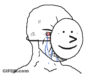 A Pixel Art Drawing Of A Person Holding A Smiley Face GIF