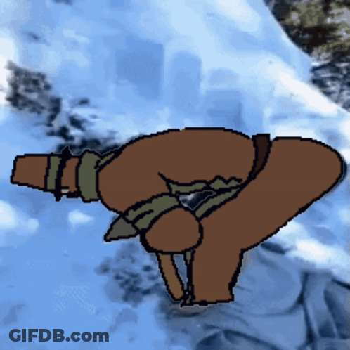 A Pixel Art Drawing Of A Person Laying In The Snow GIF