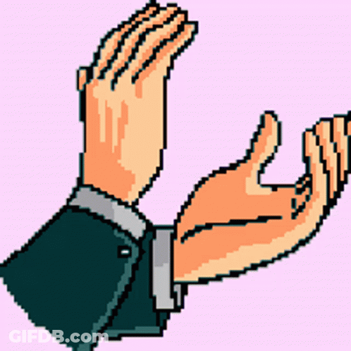 A Pixel Art Drawing Of A Person 'S Hands Reaching Out GIF