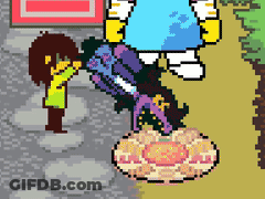 A Pixel Art Drawing Of A Person Standing Next To A Circle GIF