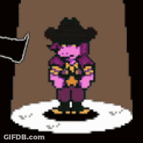 A Pixel Art Drawing Of A Person Wearing A Cowboy Hat And Boots . GIF