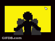 A Pixel Art Drawing Of A Person With A Cursor Pointing At It . GIF