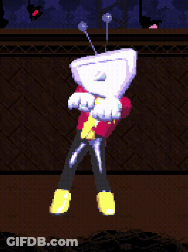 A Pixel Art Drawing Of A Person With A Head That Looks Like A Toilet GIF