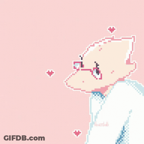 A Pixel Art Drawing Of A Person With Glasses GIF