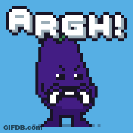 A Pixel Art Drawing Of A Person With The Word Argh Written Above It GIF