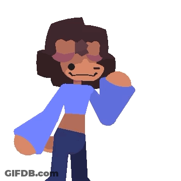 A Pixel Art Drawing Of A Person With The Word Hiya Written In Yellow GIF