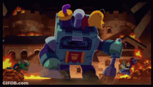 A Pixel Art Drawing Of A Robot With A Crown On Its Chest GIF