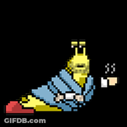 A Pixel Art Drawing Of A Snail With The Words Good Morning GIF