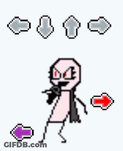 A Pixel Art Drawing Of A Stick Figure Holding A Microphone And Dancing . GIF