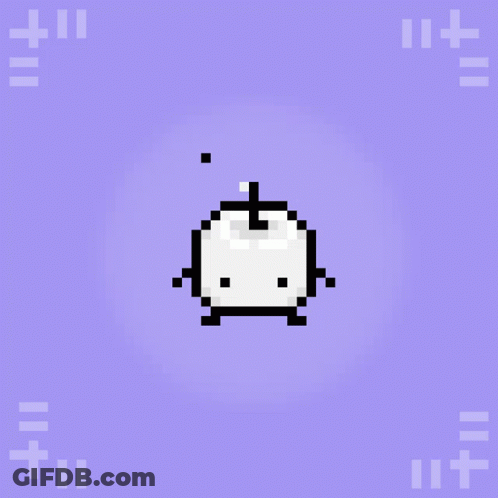 A Pixel Art Drawing Of A White Object On A Purple Background With The Number 11 On It GIF