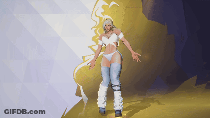 A Pixel Art Drawing Of A Woman In A White Outfit GIF