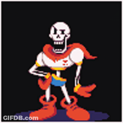 A Pixel Art Drawing Of Papyrus From Undertale . GIF