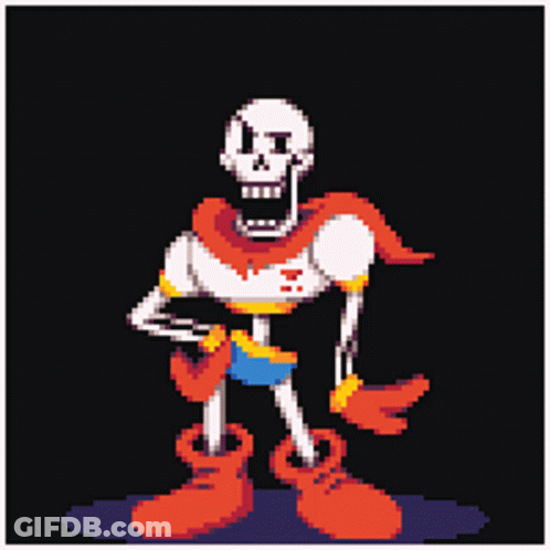 A Pixel Art Drawing Of Papyrus With A Cape And Boots GIF