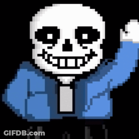 A Pixel Art Drawing Of Sans The Skeleton GIF