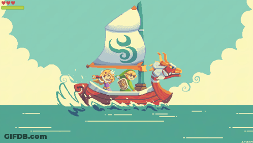 A Pixel Art Illustration Of A Boat With The Letter S On It GIF