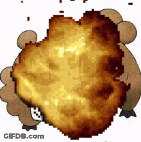 A Pixel Art Illustration Of A Fried Chicken Being Eaten . GIF