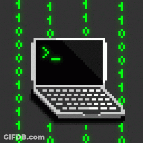 A Pixel Art Illustration Of A Laptop With A Green X On The Screen GIF