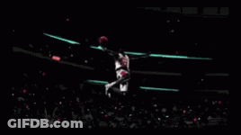 A Pixel Art Illustration Of A Person Jumping In The Air . GIF