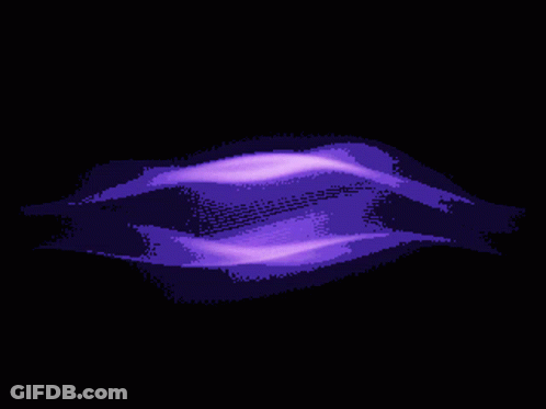 A Pixel Art Illustration Of A Purple Jellyfish On A Black Background . GIF
