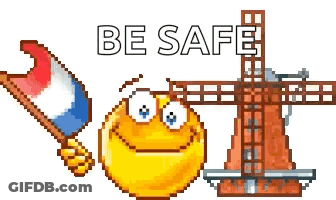 A Pixel Art Illustration Of A Smiley Face Holding A Flag And A Windmill . GIF