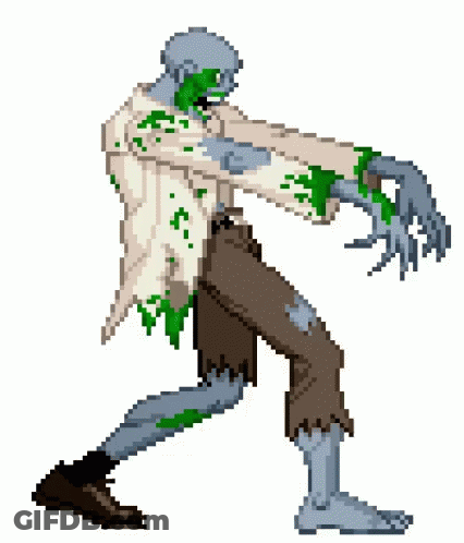 A Pixel Art Illustration Of A Zombie Walking GIF