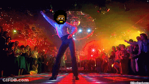 A Pixel Art Image Of A Man Dancing In A Disco GIF