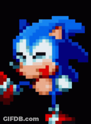 A Pixel Art Image Of Sonic The Hedgehog GIF